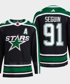 Tyler Seguin 91 Reverse Retro 2.0 2022 Dallas Stars Black Jersey Pro Primegreen