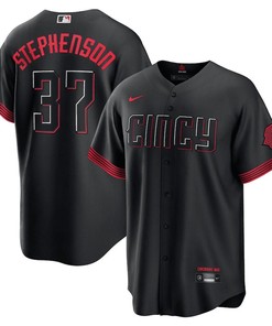 Tyler Stephenson 37 Cincinnati Reds 2023 City Connect Men Jersey - Black