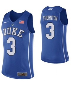 Tyler Thornton 3 Elite Duke Blue Devils Basketball Jersey Blue