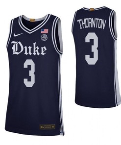 Tyler Thornton 3 Elite Duke Blue Devils Basketball Jersey Navy