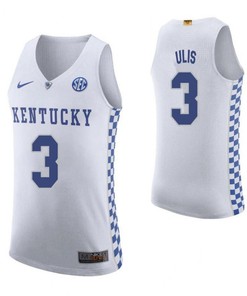 Tyler Ulis 3 Kentucky Wildcats Elite Basketball Road Men Jersey - White