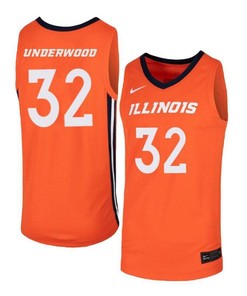 Tyler Underwood 32 Illinois Fighting Illini Elite Basketball Men Jersey - Orange