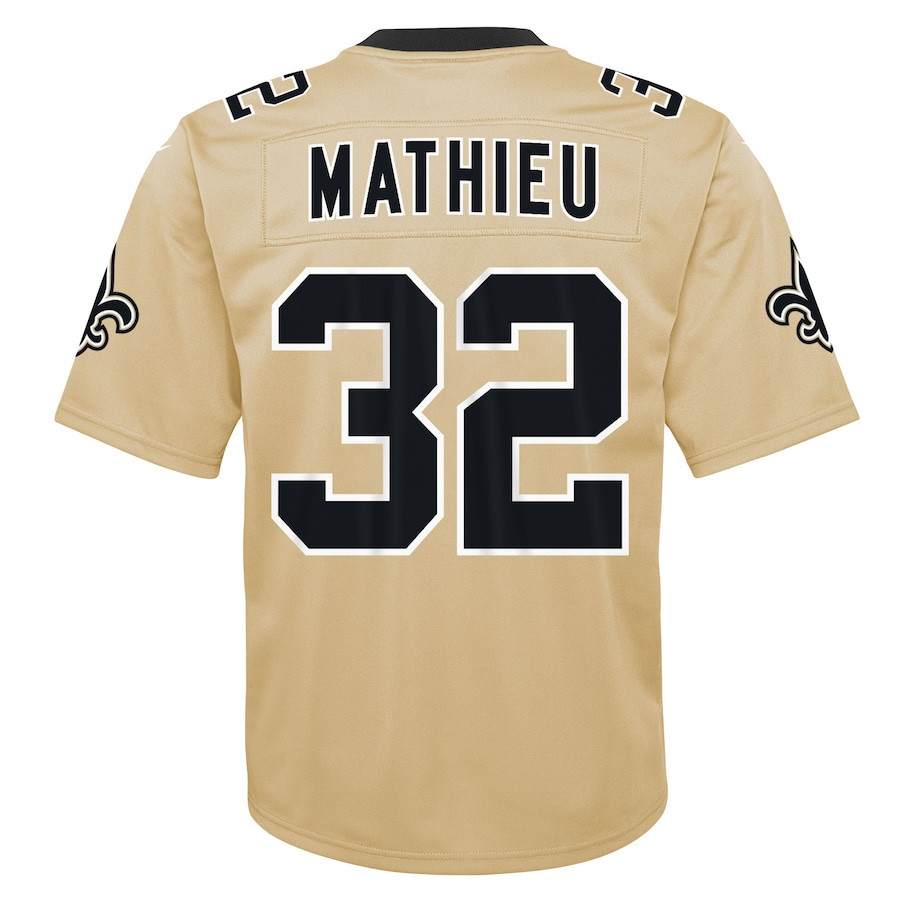Tyrann Mathieu 32 New Orleans Saints Youth Inverted Game Jersey - Gold