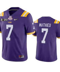 Tyrann Mathieu Lsu Tigers 2020 National Champions Purple Jersey
