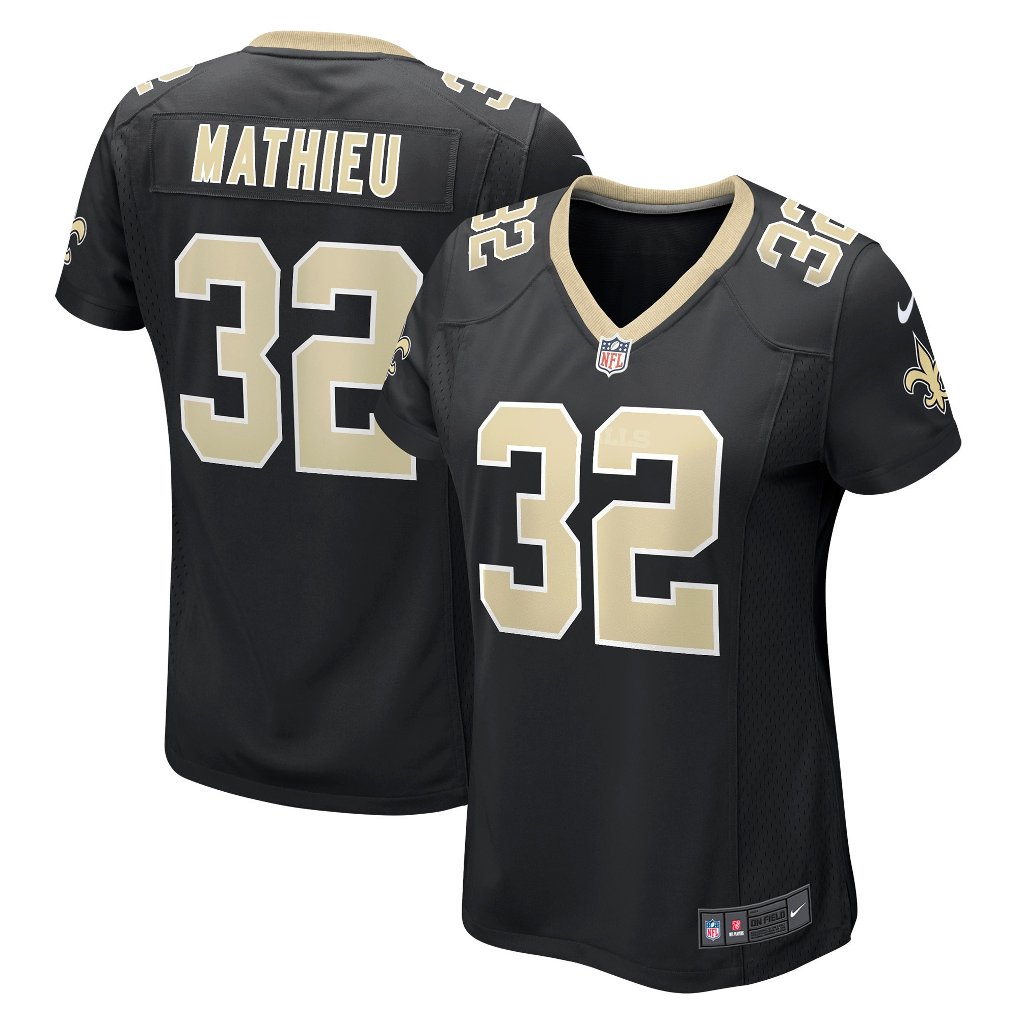 Tyrann Mathieu New Orleans Saints Womens Game Jersey - Black Nfl
