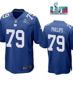Tyre Phillips 79 New York Giants Super Bowl LVII Super Bowl LVII Royal Men Game Jersey