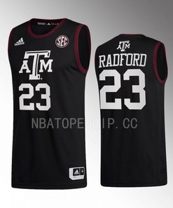 Tyrece Radford 23 Texas AM Aggies Black Jersey 2022-23 College Basketball