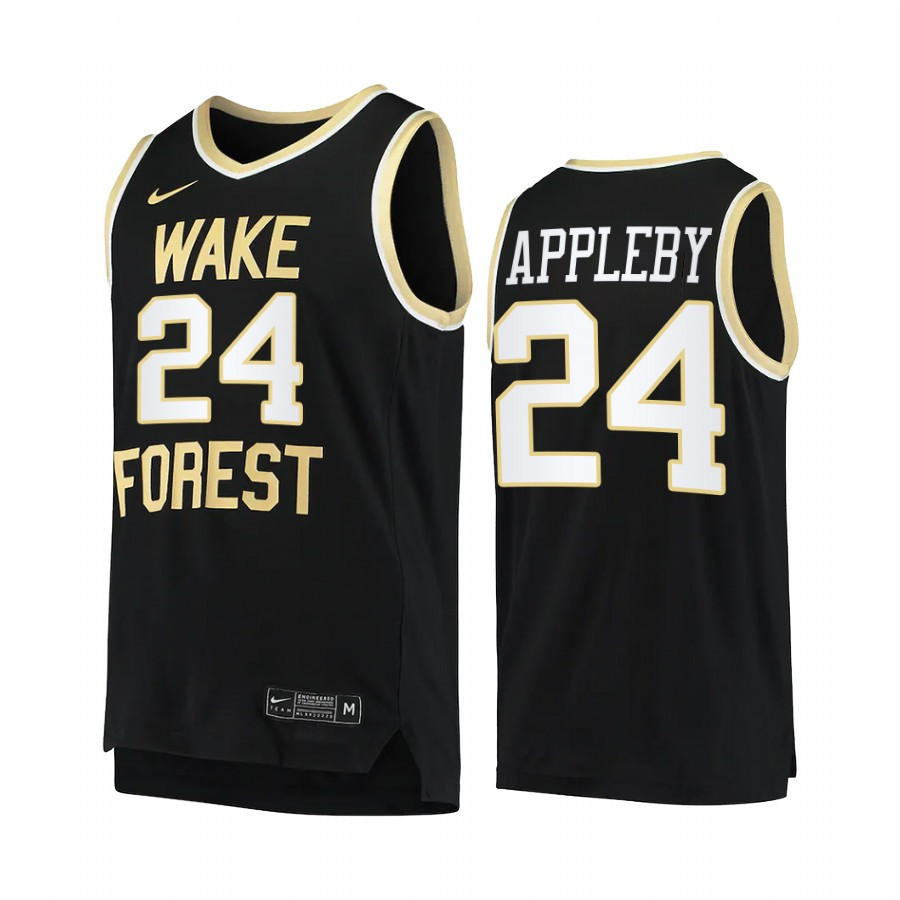 Tyree Appleby 24 Wake Forest Demon Deacons Uniform Jersey College Basketball Black