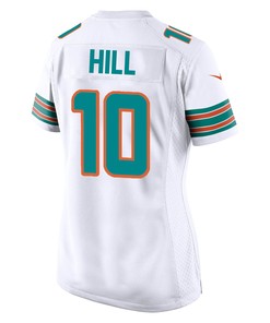 Tyreek Hill 10 Miami Dolphins Alternate Game Women Jersey - White Jersey