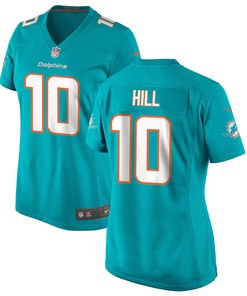 Tyreek Hill 10 Miami Dolphins Game Women Jersey - Aqua Jersey
