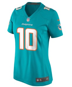 Tyreek Hill 10 Miami Dolphins Game Women Jersey - Aqua Jersey