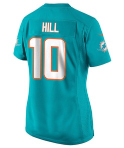 Tyreek Hill 10 Miami Dolphins Game Women Jersey - Aqua Jersey