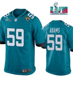 Tyrell Adams 59 Jacksonville Jaguars Super Bowl LVII Super Bowl LVII Teal Men Game Jersey