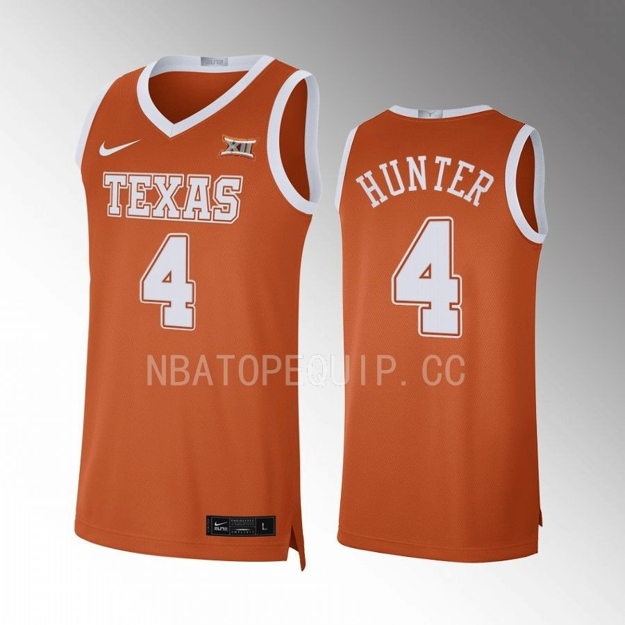 Tyrese Hunter 4 Texas Longhorns Orange Jersey 2022-23 Limited Basketball