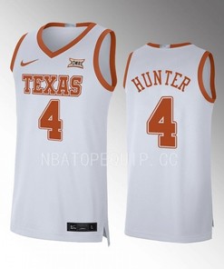 Tyrese Hunter 4 Texas Longhorns White Jersey 2022-23 Limited Basketball