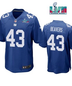 Tyrod Taylor 43 New York Giants Super Bowl LVII Super Bowl LVII White Men Game Jersey