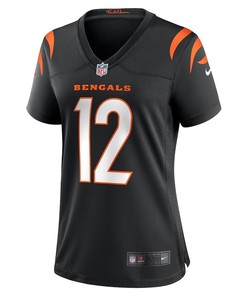 Tyron Johnson 12 Cincinnati Bengals Women's Home Game Player Jersey - Black
