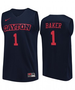 Tyrone Baker 1 Dayton Flyers Black Jersey 2022-23 College Basketball