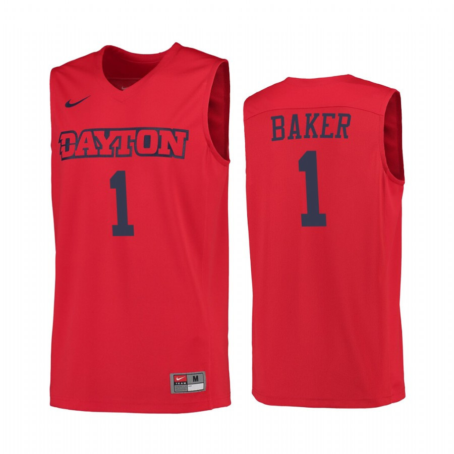 Tyrone Baker 1 Dayton Flyers Red Jersey 2022-23 College Basketball