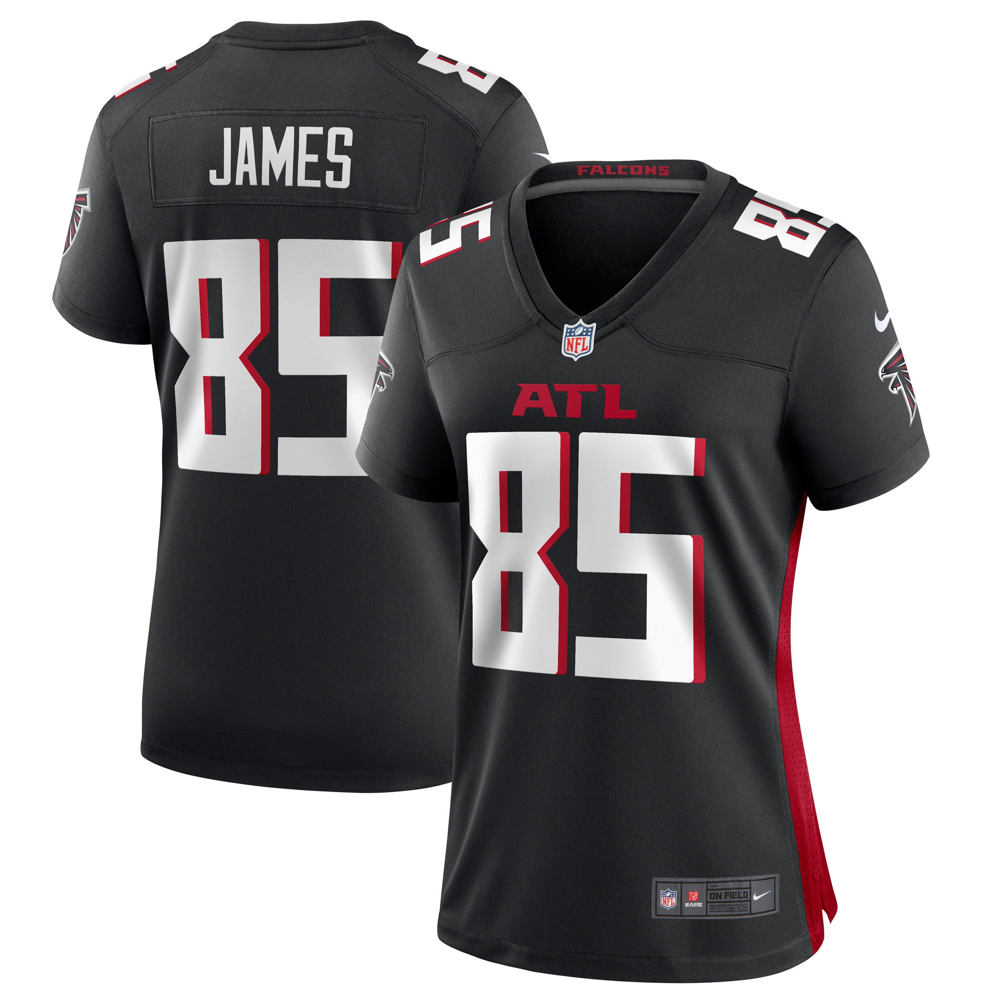 Tyshaun James Atlanta Falcons Womens Player Game Jersey - Black Nfl