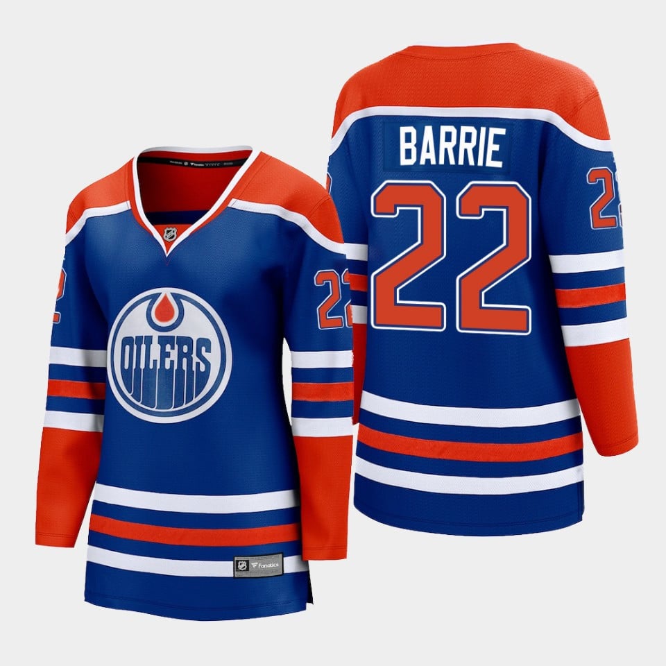 Tyson Barrie 22 Edmonton Oilers 2022-23 Home Women Premier Breakaway Player Jersey Royal
