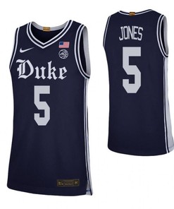 Tyus Jones 5 Duke Blue Devils Elite Basketball Men Jersey - Navy