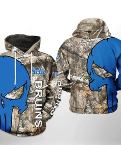UCLA Bruins Camo Veteran Hunting And Punisher Skull 3D Hoodie Gifts for UCLA Bruins Fans