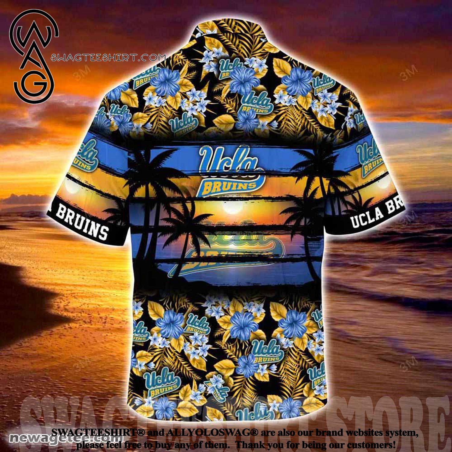 UCLA Bruins Hibiscus Pattern for Sports Fan Summer Beach Hawaiian Shirt