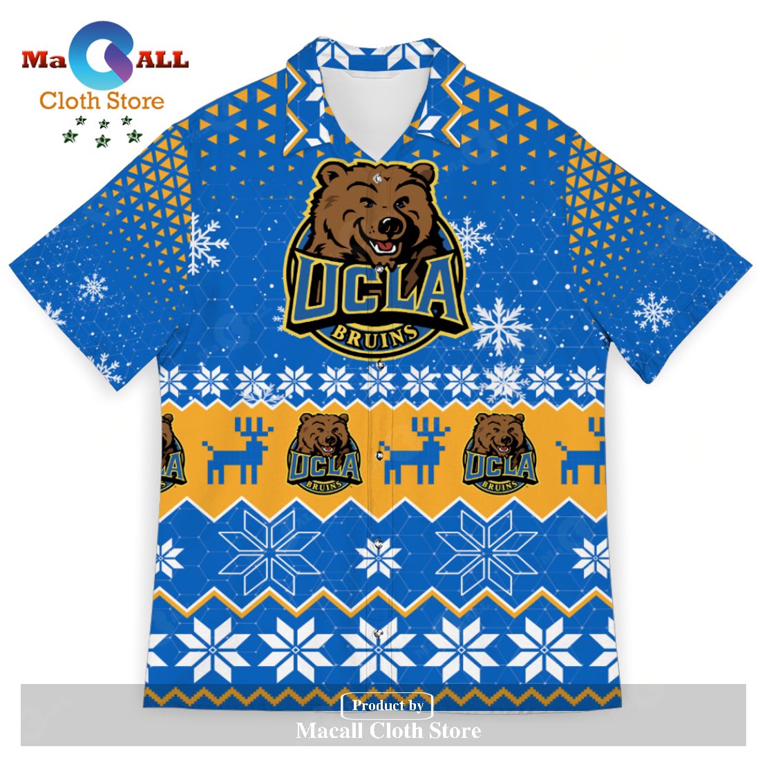 UCLA Bruins Sports Football American Ugly Christmas 3D Hawaiian Shirt
