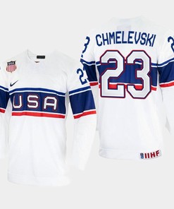 USA Sasha Chmelevski 23 2022 IIHF World Championship White Home Jersey