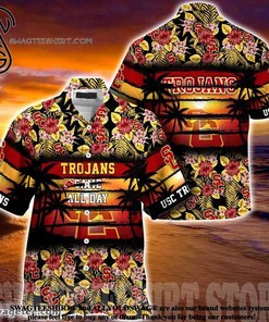 USC Trojans Hibiscus Pattern for Sports Fan Summer Beach Hawaiian Shirt