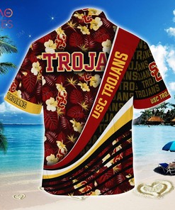 USC Trojans Summer Hawaiian Shirt, With Tropical Flower Pattern for Fans