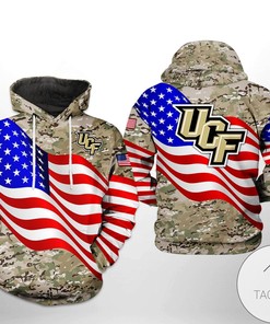 Ucf Knights NCAA US Flag Camo Veteran 3D Printed Hoodie