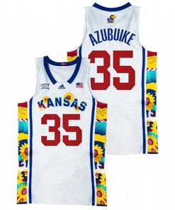 Udoka Azubuike 35 Kansas Jayhawks Sunflower Showdown Basketball Men Jersey - White