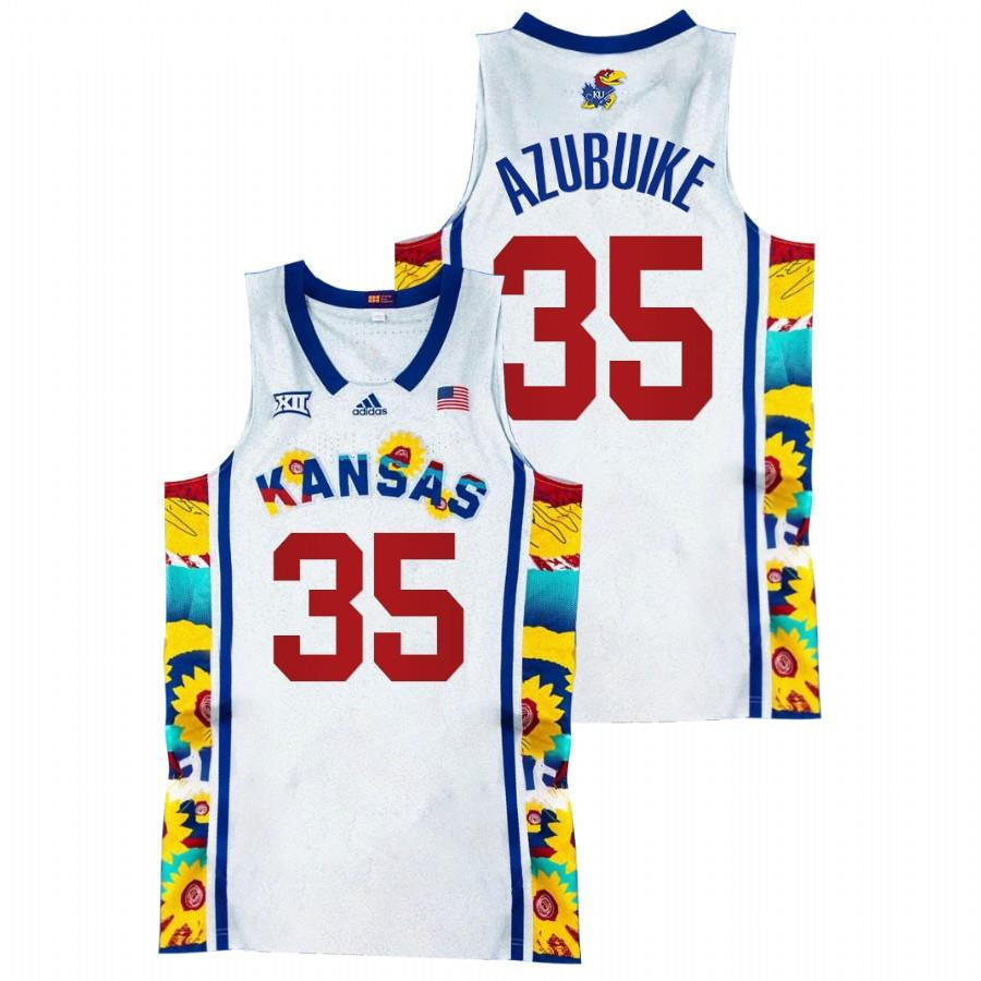 Udoka Azubuike 35 Kansas Jayhawks Sunflower Showdown Basketball Men Jersey - White