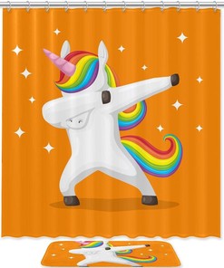 Unicorn Animal Waterproof Shower Curtain for Bathroom Decor