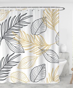 Unique Geometric Line Art Shower Curtain for Graduation/Father's Day Gift