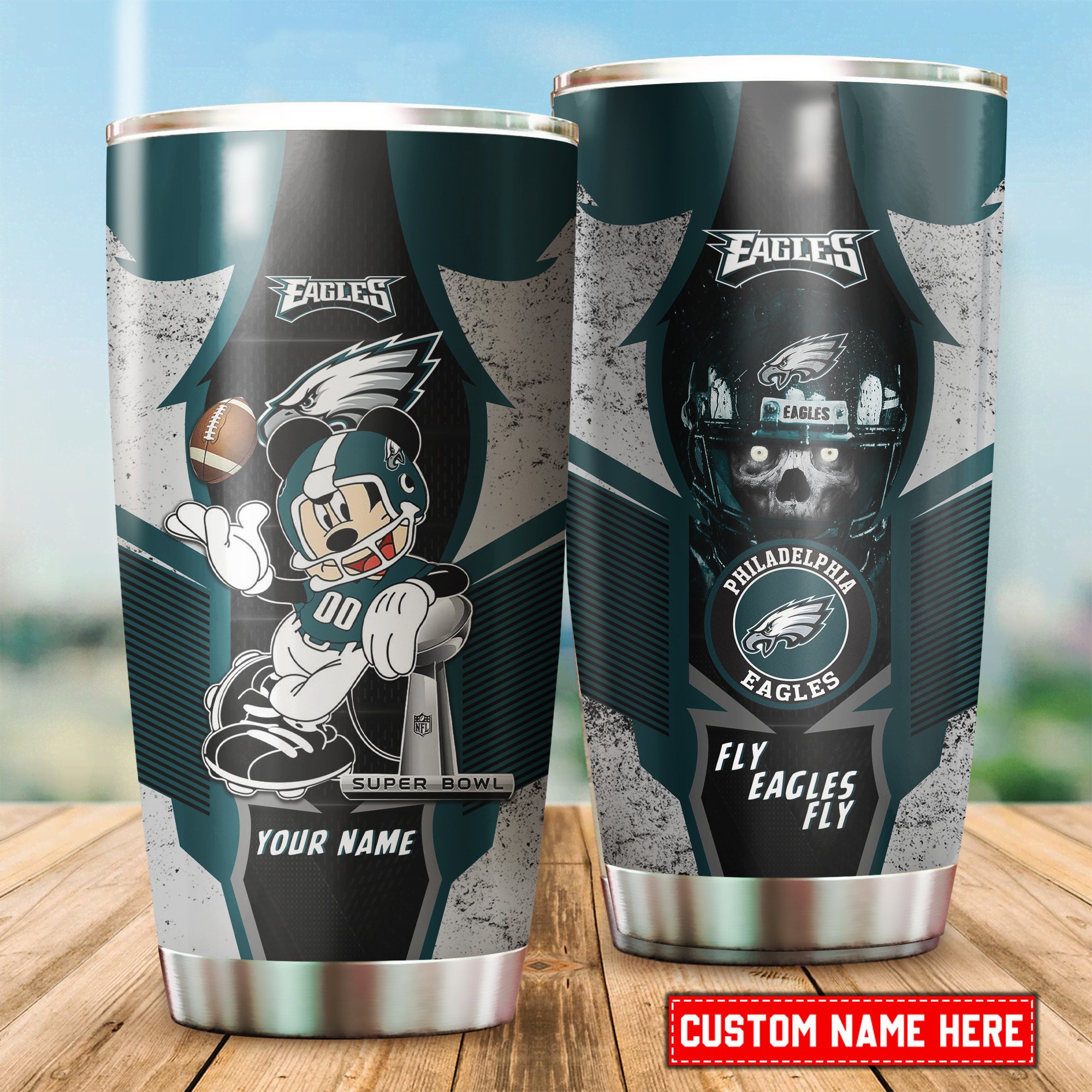 Unique Philadelphia Eagles Custom Name Tumbler for Tailgating Fun