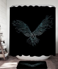 Unique and Artistic Flying Owl Drawing Shower Curtain for your Bathroom 