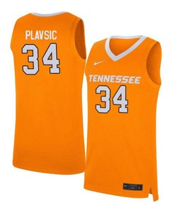 Uros Plavsic 34 Tennessee Volunteers Elite Basketball Men Jersey - Orange