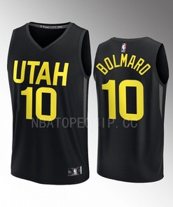 Utah Jazz 10 Leandro Bolmaro Statement Edition Men Jersey 2022-23 Fast Break Player Black