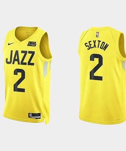 Utah Jazz 2 Collin Sexton Icon Edition Yellow Men Jersey 2022-23
