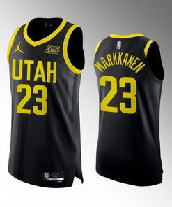 Utah Jazz 23 Lauri Markkanen Black Jersey 2022-23 Statement Edition