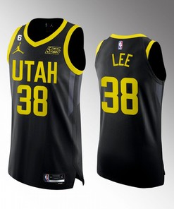 Utah Jazz 38 Saben Lee Black Jersey 2022-23 Statement Edition