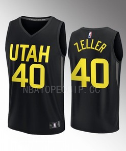 Utah Jazz 40 Cody Zeller Statement Edition Men Jersey 2022-23 Fast Break Player Black