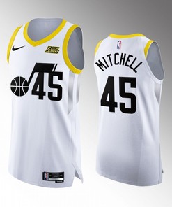 Utah Jazz 45 Donovan Mitchell White Jersey 2022-23 Association Edition