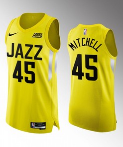 Utah Jazz 45 Donovan Mitchell Yellow Jersey 2022-23 Icon Edition