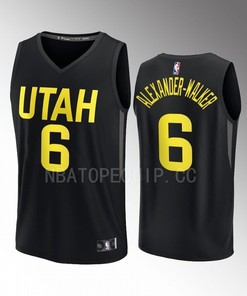 Utah Jazz 6 Nickeil Alexander-Walker Statement Edition Men Jersey 2022-23 Fast Break Player Black