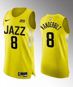 Utah Jazz 8 Jarred Vanderbilt Yellow Jersey 2022-23 Icon Edition