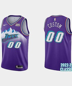 Utah Jazz Custom 00 2022-23 Classic Edition Purple Men Jersey